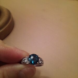 London Blue topaz in sterling silver ring size 7